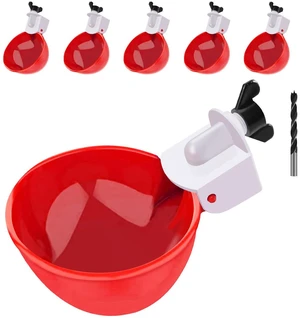 6 Pack Automatic Chicken Water Cups With Tee Fittings And Mounting Hole Opener For Poultry Chicken Duck Goose Turkey 6 Pack Automatic Chicken Water Cups With Tee Fittings And Mounting Hole Opener For Poultry Chicken Duck Goose Turkey