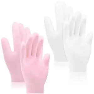 Sibba 2 Pairs Silicone Moisturizing Hydrating Gloves, Aloe Lotion, Anti Slip, Women's Hand Care for Dry Hands, Calluses, Cracked Heels, Softening Rough Skin Sibba 2 Pairs Silicone Moisturizing Hydrating Gloves, Aloe Lotion, Anti Slip, Women's Hand Care for Dry Hands, Calluses, Cracked Heels, Softening Rough Skin