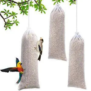 Weewooday 3 Pieces Finch Sock Feeder Thistle Seed 4.7x11in White Weewooday 3 Pieces Finch Sock Feeder Thistle Seed 4.7x11in White