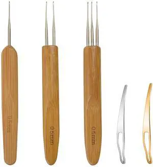 5 Pieces Dreadlock Crochet Hooks for Hair, Loc Needle Interlocking Tool for Braid Craft, 0.5mm 5 Pieces Dreadlock Crochet Hooks for Hair, Loc Needle Interlocking Tool for Braid Craft, 0.5mm