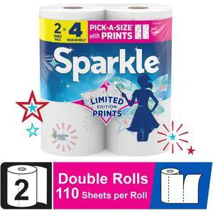 Sparkle Pick-a-Size Paper Towels 2 Double Roll Limited Edition Summer Design Sparkle Pick-a-Size Paper Towels 2 Double Roll Limited Edition Summer Design