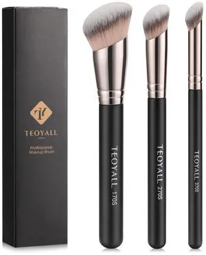 TEOYALL 3Pcs Angled Blending Brush Set for Foundation Contour Concealer TEOYALL 3Pcs Angled Blending Brush Set for Foundation Contour Concealer