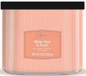 Mainstays 3-Wick White Rose and Peach Textured Wrap Candle, 14oz Mainstays 3-Wick White Rose and Peach Textured Wrap Candle, 14oz