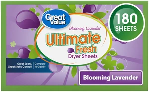 Great Value Ultimate Fresh Dryer Sheets, Blooming Lavender, 180 Count Great Value Ultimate Fresh Dryer Sheets, Blooming Lavender, 180 Count