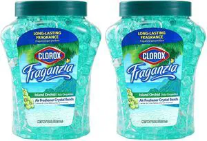 Clorox Fraganzia Air Freshener Twin Pack Beads, Island Orchid, 24 Fl Oz Clorox Fraganzia Air Freshener Twin Pack Beads, Island Orchid, 24 Fl Oz