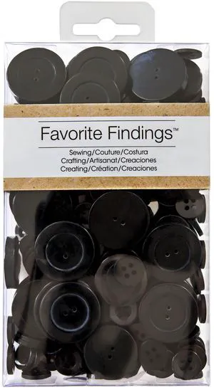 Favorite Findings 4oz Value Black Assorted Sew Thru & Shank Buttons Favorite Findings 4oz Value Black Assorted Sew Thru & Shank Buttons
