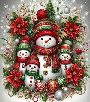 WEUOPG Christmas Diamond Painting Kits for Adults & Beginners, Snowman Family Full Drill 5D Round Diamond Art Paint, Home Wall Decor (Snowmen-Red) WEUOPG Christmas Diamond Painting Kits for Adults & Beginners, Snowman Family Full Drill 5D Round Diamond Art Paint, Home Wall Decor (Snowmen-Red)