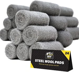 0000 Steel Wool 24-Pack Fine Grade Stainless Steel for Rodent Proofing, Filling Holes, Home Protection, Gaps, Wood & Metal Surfaces 0000 Steel Wool 24-Pack Fine Grade Stainless Steel for Rodent Proofing, Filling Holes, Home Protection, Gaps, Wood & Metal Surfaces