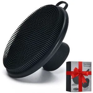 Silicone Face Scrubber Third Generation Upgraded 1262 Soft Bristle Manual Cleansing Brush for Men Women All Skin Types Black Large Silicone Face Scrubber Third Generation Upgraded 1262 Soft Bristle Manual Cleansing Brush for Men Women All Skin Types Black Large