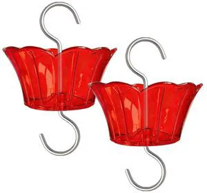 3oz Plastic Ant Moat for Hummingbird Feeder, 2-Pack Red Insect Guards 3oz Plastic Ant Moat for Hummingbird Feeder, 2-Pack Red Insect Guards