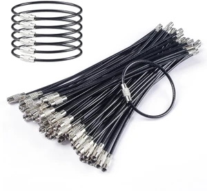 Uniclife 4 Inch Stainless Steel Heavy Duty Wire Keychain Cable Key Ring Uniclife 4 Inch Stainless Steel Heavy Duty Wire Keychain Cable Key Ring