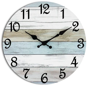 CHYLIN Silent Non-Ticking Battery Operated Rustic Coastal Wall Clock CHYLIN Silent Non-Ticking Battery Operated Rustic Coastal Wall Clock