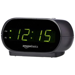 Amazon Basics Small Digital Oval Alarm Clock with LED Display, Nightlight, Snooze Function and Battery Backup, Black, 4.5 x 3.5 x 2.4 Inches Amazon Basics Small Digital Oval Alarm Clock with LED Display, Nightlight, Snooze Function and Battery Backup, Black, 4.5 x 3.5 x 2.4 Inches