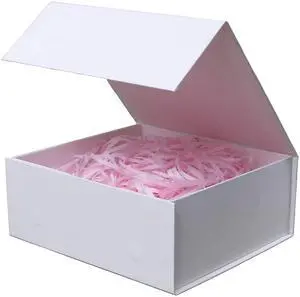 Rsgift White Gift Boxes with Lids, 9.7x7.2x3.3in Magnetic Closure for Wedding, Birthday, Graduation Rsgift White Gift Boxes with Lids, 9.7x7.2x3.3in Magnetic Closure for Wedding, Birthday, Graduation