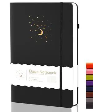 CAGIE A5 Lined Dream Journal Notebook for Women and Men, Black CAGIE A5 Lined Dream Journal Notebook for Women and Men, Black