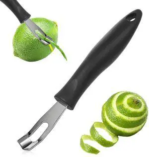 Channel Knife Lemon Peeler Zester Garnish - Triangular V-Shaped Stainless Steel Professional Grade Bar Tool (Peeler A) Channel Knife Lemon Peeler Zester Garnish - Triangular V-Shaped Stainless Steel Professional Grade Bar Tool (Peeler A)