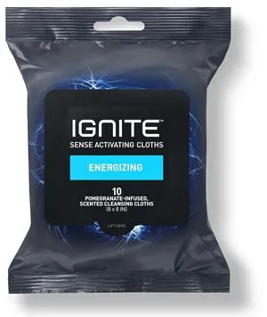 Ignite Men's Body Wet Wipes, Extra Thick 8" x 8", Energizing Scent, 10 Count Ignite Men's Body Wet Wipes, Extra Thick 8" x 8", Energizing Scent, 10 Count