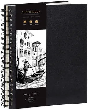 Artist's Sketchbook Hardcover, 200GSM Very Thick Paper, Spiral, 5.8x8.5, 40 Sheets/80 Pages for Drawing and Mixed Media Artist's Sketchbook Hardcover, 200GSM Very Thick Paper, Spiral, 5.8x8.5, 40 Sheets/80 Pages for Drawing and Mixed Media