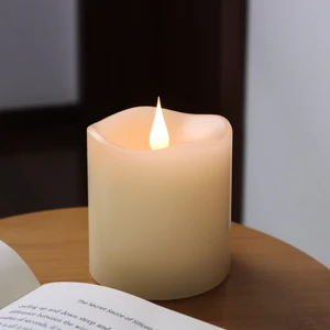 TECHLONG Flameless Candles Battery Operated with Timer, 3D Moving Flame Flickering, 600+ Hours, 3" x 3" Ivory Real Wax Electric LED Candle TECHLONG Flameless Candles Battery Operated with Timer, 3D Moving Flame Flickering, 600+ Hours, 3" x 3" Ivory Real Wax Electric LED Candle