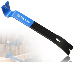 SHALL 15'' Flat Pry Bar, Heavy-Duty Nail Puller Crowbar, High-Carbon Steel Utility Claw Bar, Wonder Bar, Corrosion Resistant Nail Remover Pry Tool for Baseboard Removal, Home Remolding & Woodworking SHALL 15'' Flat Pry Bar, Heavy-Duty Nail Puller Crowbar, High-Carbon Steel Utility Claw Bar, Wonder Bar, Corrosion Resistant Nail Remover Pry Tool for Baseboard Removal, Home Remolding & Woodworking