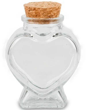 50ml 1Pcs Empty Clear Glass Heart-Shaped Bottle with Cork Stopper, Decorative for Wedding and DIY Art Craft 50ml 1Pcs Empty Clear Glass Heart-Shaped Bottle with Cork Stopper, Decorative for Wedding and DIY Art Craft