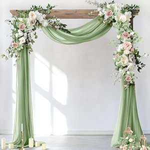 Sheer Chiffon Wedding Arch Draping Curtain Drape for Party Decor Sheer Chiffon Wedding Arch Draping Curtain Drape for Party Decor