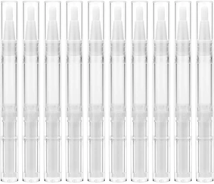 10 Pcs 3ml Refillable Cuticle Oil Pens, Empty Nail Twist Pen with Brush 10 Pcs 3ml Refillable Cuticle Oil Pens, Empty Nail Twist Pen with Brush