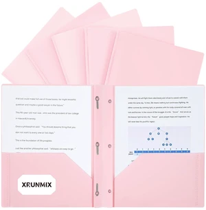 Letter Size Two-Pocket Plastic Folders with 3 Prongs, 6 Pastel Colors Pink, 6 Pack Letter Size Two-Pocket Plastic Folders with 3 Prongs, 6 Pastel Colors Pink, 6 Pack