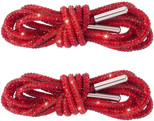 PAGOW 1 Pair Glitter Rhinestone Crystal Round Shoe Laces, 47.2in (120cm) for Sneakers PAGOW 1 Pair Glitter Rhinestone Crystal Round Shoe Laces, 47.2in (120cm) for Sneakers