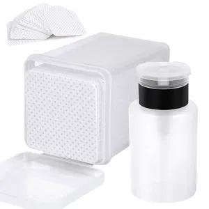 200Pcs Nail Cotton Pads, 1 Pull-Down Pump Dispenser Bottle, Super Absorbent Nonwoven Eyelash Glue Wipes, Nail Polish Dehumidifier for Eyelash Ext & Nail Oil, White 200Pcs Nail Cotton Pads, 1 Pull-Down Pump Dispenser Bottle, Super Absorbent Nonwoven Eyelash Glue Wipes, Nail Polish Dehumidifier for Eyelash Ext & Nail Oil, White