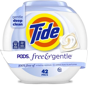 Tide Free and Gentle Pods Laundry Detergent Pacs, 42 Count Tide Free and Gentle Pods Laundry Detergent Pacs, 42 Count