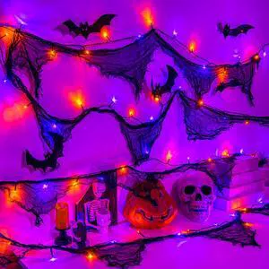 Cshare Halloween Creepy Cloth String Lights, Battery Operated or USB, Timer, Waterproof, 9.8ft 30LED Orange and Purple for Fireplace Window Door Mirror Cshare Halloween Creepy Cloth String Lights, Battery Operated or USB, Timer, Waterproof, 9.8ft 30LED Orange and Purple for Fireplace Window Door Mirror
