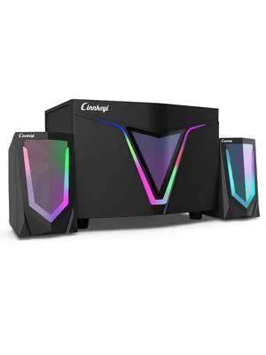 1 USB-Powered Computer Speaker with Subwoofer, Dual 4.7" Mid-Treble Full-Range Satellites, Dynamic RGB, Up to 16W, 3.5mm Inputs 1 USB-Powered Computer Speaker with Subwoofer, Dual 4.7" Mid-Treble Full-Range Satellites, Dynamic RGB, Up to 16W, 3.5mm Inputs
