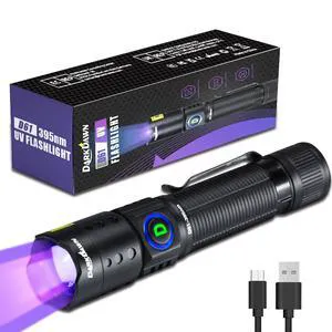 DARKDAWN UV Flashlight 395nm Mini USB Rechargeable Blacklight Portable Detector for Pet Urine Stains, Scorpions, Resin Curing DARKDAWN UV Flashlight 395nm Mini USB Rechargeable Blacklight Portable Detector for Pet Urine Stains, Scorpions, Resin Curing