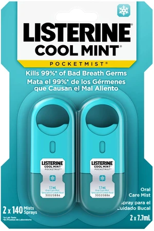 Listerine Pocketmist Oral Care Mist Cool Mint 0.26fl oz/7.7mL x2 Listerine Pocketmist Oral Care Mist Cool Mint 0.26fl oz/7.7mL x2