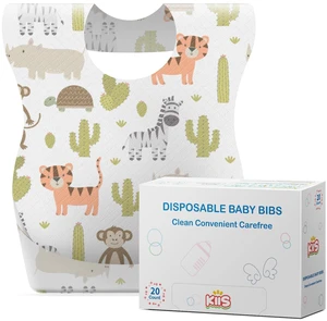 KIIS Disposable Paper Baby Bibs for Travel & Daycare - for Infant, Toddlers & Kids KIIS Disposable Paper Baby Bibs for Travel & Daycare - for Infant, Toddlers & Kids