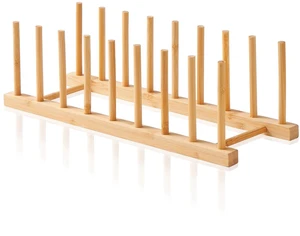 Bamboo Wooden Dish Rack and Pot Lid Plate Organizer Holder for Cabinet Bamboo Wooden Dish Rack and Pot Lid Plate Organizer Holder for Cabinet