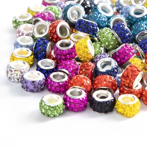 50PCS Large Hole Rhinestone European Crystal Charm Beads 50PCS Large Hole Rhinestone European Crystal Charm Beads