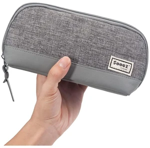 Sooez Wide-Opening Pencil Case, Lightweight Spacious Triangular Design Pencil Organizer, Aesthetic Supply for Adults, Grey Sooez Wide-Opening Pencil Case, Lightweight Spacious Triangular Design Pencil Organizer, Aesthetic Supply for Adults, Grey