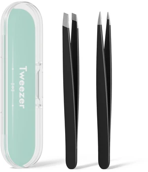 2 Pack Stainless Steel Precision Tweezers, Slant & Point Tips, for Facial Hair, Eyebrows, Splinter & Ingrown Hair Removal, for Men & Women 2 Pack Stainless Steel Precision Tweezers, Slant & Point Tips, for Facial Hair, Eyebrows, Splinter & Ingrown Hair Removal, for Men & Women