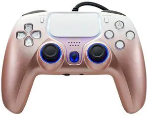 NBCP Wired PS5 Controller with Turbo, Hall-Effect Triggers, Dual Vibration, 6-Axis Gyro, 10ft Cable, Gamepad Compatible for PS5/PS4/PC/Steam, Rose Gold NBCP Wired PS5 Controller with Turbo, Hall-Effect Triggers, Dual Vibration, 6-Axis Gyro, 10ft Cable, Gamepad Compatible for PS5/PS4/PC/Steam, Rose Gold
