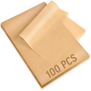 100Pcs Unbleached Non-Stick Precut Parchment Paper Sheets, 9x13in Quarter Size, for Baking, Grilling, Air Fryer, and Steaming, Bread, Cakes, Cookies Kovpnor 100Pcs Unbleached Non-Stick Precut Parchment Paper Sheets, 9x13in Quarter Size, for Baking, Grilling, Air Fryer, and Steaming, Bread, Cakes, Cookies Kovpnor