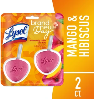 Lysol Automatic Toilet Bowl Cleaner, Brand New Day, Mango & Hibiscus, 2 Count Lysol Automatic Toilet Bowl Cleaner, Brand New Day, Mango & Hibiscus, 2 Count