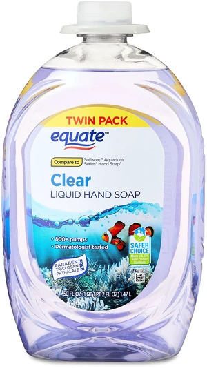 Equate Liquid Hand Soap, Clear, 50 fl oz, Twin Pack Equate Liquid Hand Soap, Clear, 50 fl oz, Twin Pack