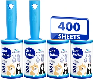 Lint Rollers for Pet Hair, Extra Sticky - 400 Sheets, 2 Handles, 4 Rollers Lint Rollers for Pet Hair, Extra Sticky - 400 Sheets, 2 Handles, 4 Rollers
