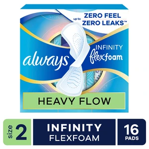 Always Infinity FlexFoam Pads, Size 2, Heavy, Wings, Unscented, 16 Count Always Infinity FlexFoam Pads, Size 2, Heavy, Wings, Unscented, 16 Count