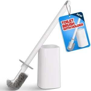 FORASTO Toilet Bowl Brush and Holder Set, White, Bathroom Decor, Household Essentials, Cleaning Supplies FORASTO Toilet Bowl Brush and Holder Set, White, Bathroom Decor, Household Essentials, Cleaning Supplies