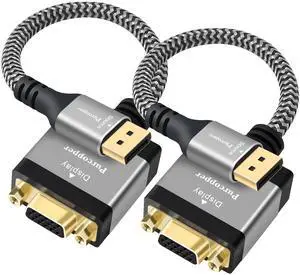 DisplayPort to VGA Adapter 2Pack, DP Male (Source) to VGA Female (Screen) Gold-Plated Plug & Aluminum shell Converter Connector Supports 1080p@60Hz Compatible with Monitor, Laptop, Desktop, Projector DisplayPort to VGA Adapter 2Pack, DP Male (Source) to VGA Female (Screen) Gold-Plated Plug & Aluminum shell Converter Connector Supports 1080p@60Hz Compatible with Monitor, Laptop, Desktop, Projector
