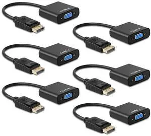 Display Port to VGA, Multi-Pack Gold-Plated DisplayPort to VGA Converter Adapter (Male to Female) for Computer, Desktop, Laptop, PC, Monitor, Projector, HDTV, HP, Lenovo, Dell, ASUS and More (6-Pack) Display Port to VGA, Multi-Pack Gold-Plated DisplayPort to VGA Converter Adapter (Male to Female) for Computer, Desktop, Laptop, PC, Monitor, Projector, HDTV, HP, Lenovo, Dell, ASUS and More (6-Pack)