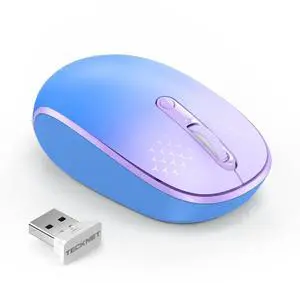 Wireless Mouse, 2.4G Quiet Computer Mouse with USB Receiver, 4 Buttons Portable Cordless Mice for Chromebook, Laptop, PC, Mac, 800/1200/1600 DPI - Blue-Purple Gradient Wireless Mouse, 2.4G Quiet Computer Mouse with USB Receiver, 4 Buttons Portable Cordless Mice for Chromebook, Laptop, PC, Mac, 800/1200/1600 DPI - Blue-Purple Gradient